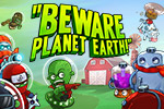 The Martians have a sinister plan to cow-nap our precious cattle!  It's up to you to stop the Martian menace in Beware Planet Earth!