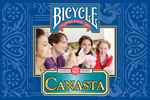 Bicycle Canasta is the exciting card game where the goal is to make sets of 7 cards and 'go out' by playing all cards in your hand!