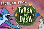 Help Mordecai and Rigby collect trash and avoid bad guys in Trash 'N Dash!