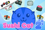 Test your skills at Pogo's exciting free, online puzzle game Sushi Cat 2! Fill your belly while defeating Bacon Dog!