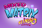Mixed Matrix Slingo combines Bingo and Slots and a mixed-up game card for a fun challenge with a number matching twist.