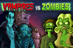 Control vampire forces to fight back a zombie invasion in Vampires vs. Zombies, a zany Time Management adventure from the publisher of Farm Frenzy!